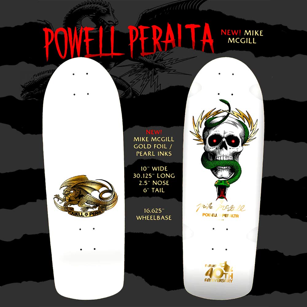 Mike McGill 40th Anniversary Limited edition x Powell Peralta Old School Skate deck - Garage Daze